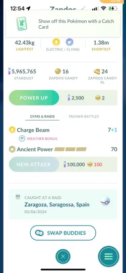 Pokemon Go Legendary Zapdos ( Normal ) ( Reduced) - Image 2