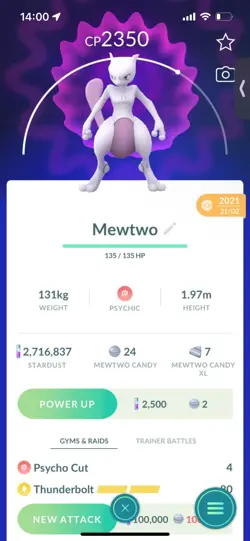 Pokemon Go Legendary Mewtwo ( Normal ) - Image 1