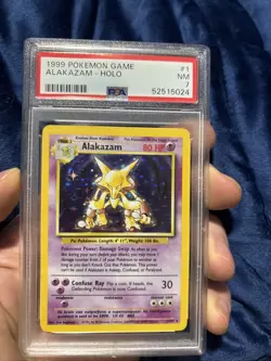 1999 Pokemon Base Set Unlimited Alakazam #1 - Holo PSA 7 - Image 1