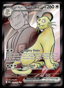 Pokemon TCG SV10: Destined Rivals #219/182 Team Rocket's Persian ex Holo NM - Image 1