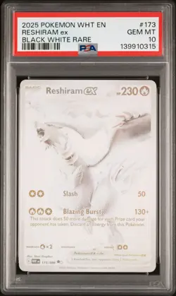 2025 Pokemon Reshiram EX BWR 173/086 PSA 10 GEM MINT - Image 1