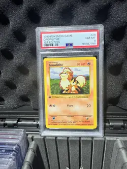 1999 POKEMON GAME Growlithe First Edition PSA 8 - NM/Mint! - Image 5