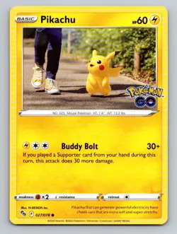 Pikachu (27) Common Pokemon GO 027/078 NM - Image 1