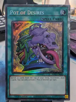 YuGiOh! Pot of Desires RA01-EN056 Collector's Rare 1st Ed - Image 1