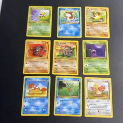 1st Edition Pokemon Card Lot WOTC Vintage Jungle LP-HP 9 Cards - Image 1