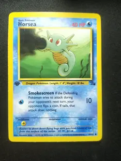 Pokemon 1st Edition Horsea 49/62 Fossil Set Vintage WOTC Card Mint - Image 1