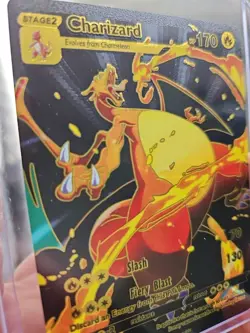 Charizard Black Foil Fan Art Collector Pokemon Card 003/008 Fiery Blast - Image 3