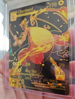 Charizard Black Foil Fan Art Collector Pokemon Card 003/008 Fiery Blast - Image 4