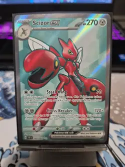 Pokemon TCG Scizor EX Temporal Forces Full Art Ultra Rare Holo Foil Card 195/162 - Image 1