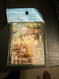 Japanese Pokemon Center Pikachu Gift Present Deck Shield Card Sleeves 64 counts - Image 1