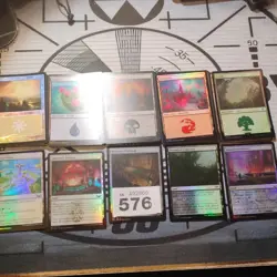 Mtg Foil Basic Lands Bundle. Magic The Gathering Lot Mana Starter (576) - Image 1