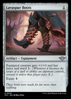 MTG Lavaspur Boots - Foil, Outlaws of Thunder Junction, Lightly Played, English - Image 1
