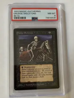 MTG Limited Edition Beta 1993 Drudge Skeletons PSA 8 NM/MT - Image 1