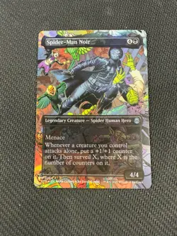 FOIL Borderless Spider-Man Noir SPM 0204 MTG Marvel's Spider-Man - Image 1