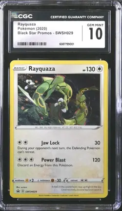 Pokemon Rayquaza SWSH029 Cosmos Holo Black Star Promo CGC 10 GEM MINT - Image 1