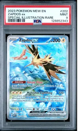 2023 POKEMON MEW EN ZAPDOS ex SPECIAL ILLUSTRATION RARE PSA 9 - Image 1