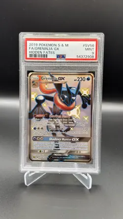 Pokemon Greninja GX Hidden Fates Full Art #SV56 PSA 9 Mint - Image 1