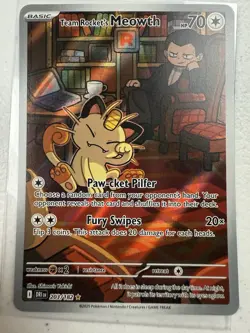 Pokemon TCG Team Rockets Meowth & Giovanni 203/182 PSA 10 Contender - Image 1