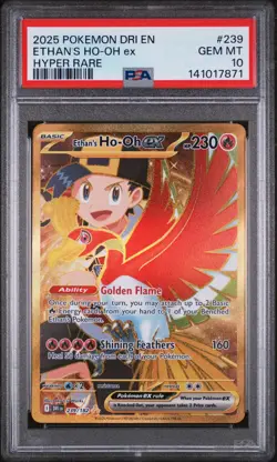 2025 PSA 10 Pokemon DRI EN-Destined Rivals Hyper Rare #239 Ethan's Ho-oh EX - Image 1