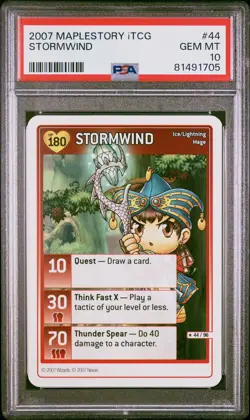 2007 Maplestory iTCG STORMWIND 44/96 PSA 10 POP 1 GEM MINT MAGE MAGICIAN POKEMON - Image 1
