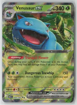 Pokemon Venusaur ex #003/165 SV: Scarlet & Violet 151 Near Mint or Better - Image 1
