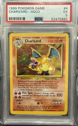 1999 Pokemon Charizard #4/102 Base Set Holo Rare PSA 5 - Image 1