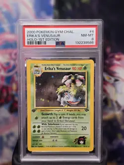 Pokemon Gym Challenge 1st Edition Erika's Venusaur Holo 4/132 PSA 8 - Image 1