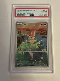 2025 POKEMON SVP PROMO UNOVA VICTINI ILLUSTRATION COLLECTION #208 VICTINI PSA 10 - Image 1