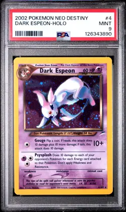 2002 POKEMON NEO DESTINY 4 DARK ESPEON-HOLO PSA 9 - Image 1