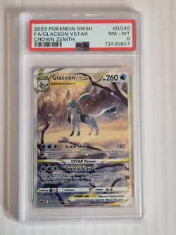 Pokemon 2023 Crown Zenith Glaceon VSTAR GG40/GG70 PSA 8 NM-MT - Image 1