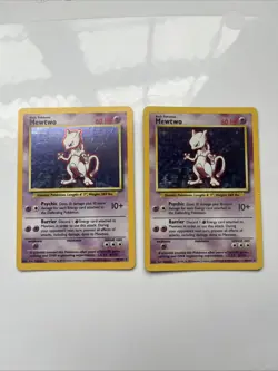 2x Mewto-Holo 10/102 1999 Base Set Card Good Condition Vintage Pokemon - Image 1