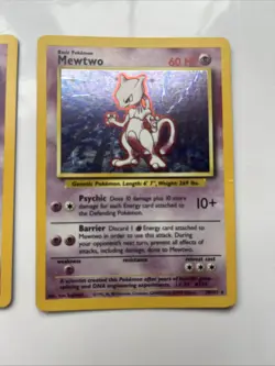 2x Mewto-Holo 10/102 1999 Base Set Card Good Condition Vintage Pokemon - Image 2