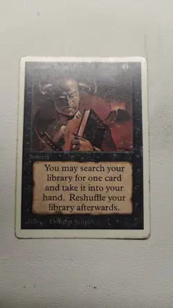 MTG Demonic Tutor 2nd Edition Unlimited Card, 1993 Magic the Gathering - Image 1