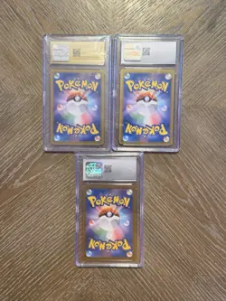 3 Pokemon CGC Graded Cards - 2023 Japanese Grookey, Yanmega ex, Starly Holo Lot - Image 2