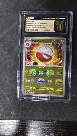 ⚡⚡ CGC 10 PRISTINE Electrode 101/165 Master Ball Reverse Holo 151 Pokemon Card - Image 1