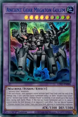 LDS1-EN088 ANCIENT GEAR MEGATON GOLEM BLUE ULTRA RARE 1ST EDITION YuGiOh CARD - Image 1