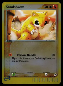 Pokemon Card - Sandshrew Sandstorm 75/100 Common Reverse Holo - Image 1