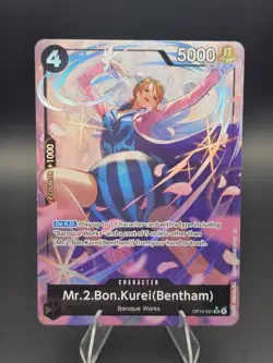 Bandai Mr.2.Bon.Kurei(Bentham) OP14-091 Character One Piece Card English - Image 1