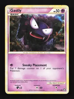 Gastly 63/102 HGSS Triumphant HP Pokemon Card TCG - Image 1