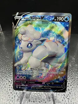 Alolan Vulpix V (Full Art) 173/195 SwSh: Silver Tempest Holo Pokemon Tcg Card NM - Image 1