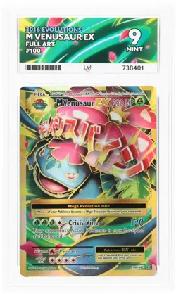 M Venusaur EX 100/108 Mega Evolutions 2016 Pokemon Full Art Card ACE Mint 9 - Image 1