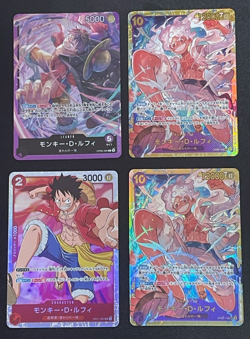 One Piece Card Game TCG OP05-119 SEC Monkey D Luffy 4 pieces Bandai Japan Prism - Image 1