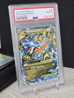 Pokemon Card Mega M Charizard EX 69/106 XY Flashfire Holo Foil Rare Graded PSA 8 - Image 1