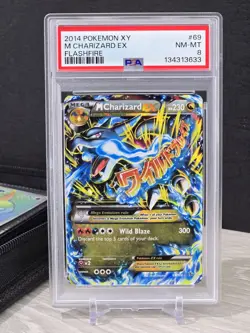 Pokemon Card Mega M Charizard EX 69/106 XY Flashfire Holo Foil Rare Graded PSA 8 - Image 3