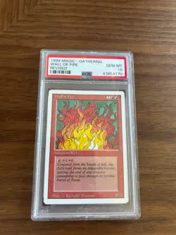 1994 Magic The Gathering Revised Wall of Fire PSA 10 GEM MINT MTG - Image 1