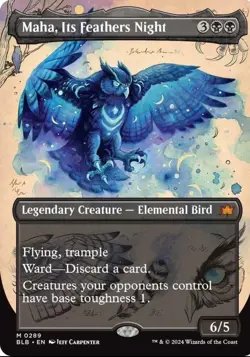 MAHA, ITS FEATHERS NIGHT BORDERLESS BLOOMBURROW BLB ELEMENTAL BIRD MTG 289 - Image 1
