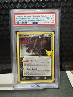 2021 Pokemon Celebrations Umbreon Gold Star Classic Coll Pop Series PSA 10 - Image 1