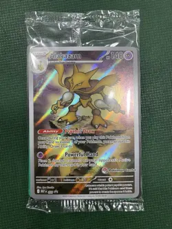 Pokemon TCG: Alakazam MEP 009 Pokemon Center Stamped Black Star Promo SEALED - Image 1