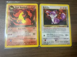 Pokemon TCG Team Rocket Dark Rapidash (44/82) and Rattata (66/82) Lp/Mp - Image 1