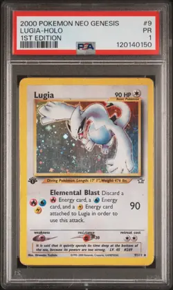 2000 POKEMON NEO GENESIS 1ST ED #9 LUGIA-HOLO PSA 1 - Image 1